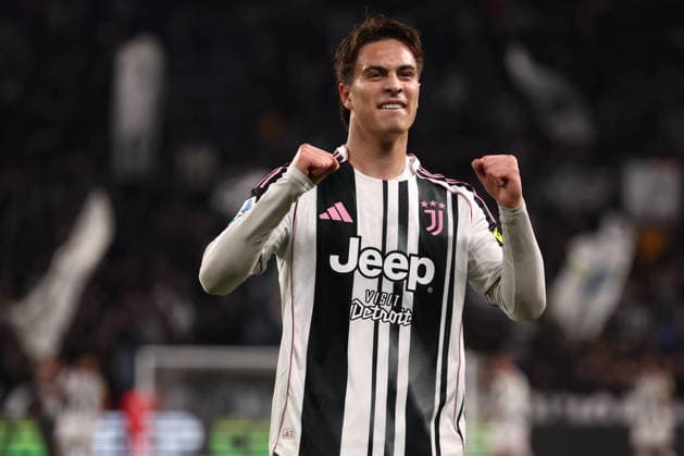 Kenan Yildiz (Juventus Fc) celebrates after scoring his team s first goal, Serie A, Juventus FC v Us Sassuolo , Allianz Stadium, March 21, 2026, Turin, Italy.