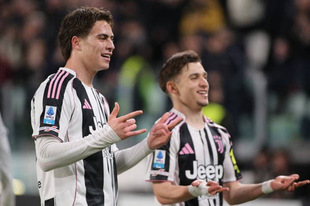 CALCIO - Serie A - Juventus FC vs US Sassuolo Kenan Yildiz (Juventus FC) and Francisco Fernandes da Conceicao (Juventus FC) celebrates during Juventus FC vs US Sassuolo, Italian soccer Serie A match in Turin, Italy, March 21 2026 Turin Italy  Copyright: xIPAxSport ABACAx