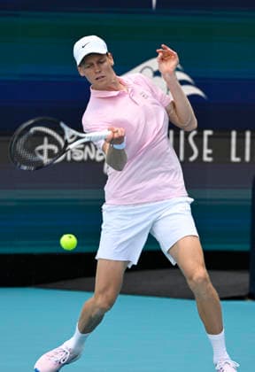 March 21, 2026, Miami Gardens, Florida, USA: Jannik Sinner (ITA) plays in 2nd round MenÃ¢â‚¬â ¢s Singles match at the Miami Open on March 21, 2026, at Hard Rock Stadium in Miami Gardens, Florida. Miami Gardens USA - ZUMAsd3_ 20260321_znp_sd3_033 Copyright: xMichelexEvexSandbergx