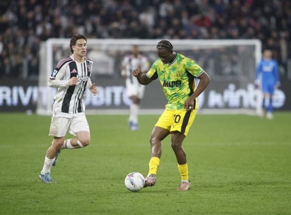 CALCIO - Serie A - Juventus FC vs US Sassuolo Darryl Bakola of US Sassuolo during the Italian Serie A, season 2025-2026, football match between Juventus FC and US Sassuolo on 21 March 2026, at Allianz Stadium, Turin, Italy. Photo, Nderim Kaceli Turin Italy  Copyright: xIPAxSport ABACAx