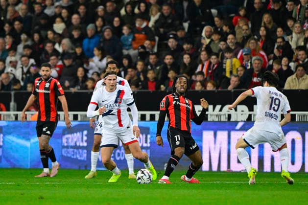 FOOTBALL : OGC Nice VS Paris Saint-Germain - Ligue 1 McDonald s - 21 03 2026 Ligue 1 McDonald™s match between OGC Nice and Paris Saint Germain on March 21, 2026 at the Allianz Riviera Stadium in Nice. NiceFrance  Copyright: xWilliamxCannarellax
