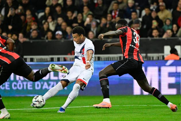 FOOTBALL : OGC Nice VS Paris Saint-Germain - Ligue 1 McDonald s - 21 03 2026 DÃ sirÃ DouÃ (PSG) - Ligue 1 McDonald™s match between OGC Nice and Paris Saint Germain on March 21, 2026 at the Allianz Riviera Stadium in Nice. NiceFrance  Copyright: xWilliamxCannarellax