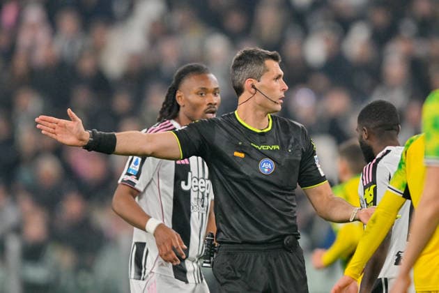 the referee during the Serie A soccer match between Juventus and Sassuolo at the Allianz Stadium in Turin, Italy - Saturday, March 21, 2026. - Soccer .  Copyright: xTanoxPecoraro LaPressex