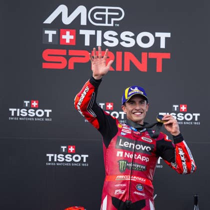 GP Brasil de Moto GP 2026 GOIÃ¢NIA, GO - 21.03.2026: GP BRASIL DE MOTO GP 2026 - Tissot Sprint Race of MotoGP held at Autodromo Internacional Ayrton Senna, this Saturday (21). In the spotlight is the Spanish rider Marc Marquez, from the Ducati Lenovo Team. The rider was the winner of the race. (Photo: Emerson Santos Fotoarena) x2909444x  EmersonxSantos