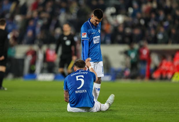 21 03 2026, Football 2 Bundesliga, SV Darmstadt 98 FC Schalke 04, v l , Matej Maglica SV Darmstadt 98 , Raoul Petretta SV Darmstadt 98 DFL DFB REGULATIONS PROHIBIT ANY USE OF PHOTOGRAPHS AS IMAGE SEQUENCES AND OR QUASI VIDEO xdcx Copyright: HMBxMedia Claus