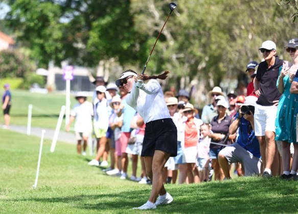 GOLF AUSTRALIAN WPGA, Australia s Hannah Green plays out of the rough on the 7th hole during the final round of the 2026 Australian WPGA Championship at Sanctuary Cove Golf and Country Club on the Gold Coast, Sunday, March 22, 2026. ( NO ARCHIVING, EDITORIAL USE ONLY GOLD COAST QUEENSLAND AUSTRALIA  Copyright: xx 20260322151708146900