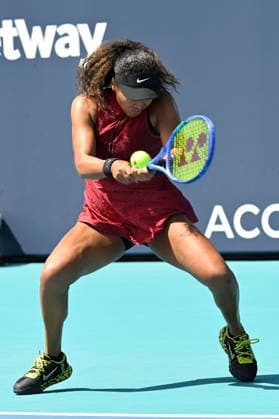 March 21, 2026, Miami Gardens, Florida, USA: NAOMI OSAKA (JPN), plays in a second round women s singles match against Talia Gibson (AUS), at the Miami Open on March 21, 2026, at Hard Rock Stadium in Miami Gardens, Florida. Gibson defeated Osaka 7-5, 6-4. Miami Gardens USA - ZUMAsd3_ 20260321_znp_sd3_082 Copyright: xMichelexEvexSandbergx