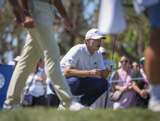 March 21, 2026, Palm Harbor, Florida, USA: Nicolai HoÂjgaard watchs his tee shot on the first hole in the third round of the Valspar Championship Saturday, March 21, 2026 in Palm Harbor. Palm Harbor USA - ZUMAs70_ 20260321_zan_s70_003 Copyright: xChrisxUrsox Palm Harbor USA - ZUMA0851 20260321_zan_s70_003 Copyright: xIMAGO ChrisxUrsox