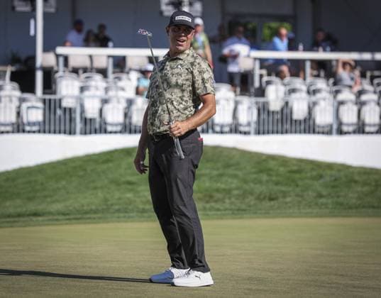 March 21, 2026, Palm Harbor, Florida, USA: Gary Woodland reacts after barely missing a birdie putt on the 17th hole during the third round of the Valspar Championship Saturday, March 21, 2026 in Palm Harbor. Palm Harbor USA - ZUMAs70_ 20260321_zan_s70_022 Copyright: xChrisxUrsox Palm Harbor USA - ZUMA0851 20260321_zan_s70_022 Copyright: xIMAGO ChrisxUrsox