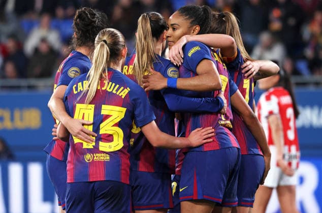 FC Barcelona, Barca Femeni v Athletic Club Femenino - Liga F Moeve Salma Paralluelo celebrates during the match between FC Barcelona Femeni and Athletic Club Femenino, corresponding to week 23 of the Liga F Moeve, at the Johan Cruyff Stadium in Barcelona, Spain, on March 21, 2026. Barcelona Barcelona Spain  Copyright: xUrbanandsportx originalFilename:urbanandsport-fcbarcel260321_npEG9.jpg