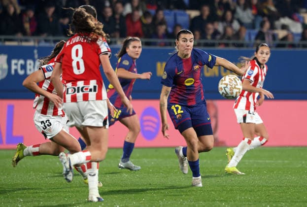 FC Barcelona, Barca Femeni v Athletic Club Femenino - Liga F Moeve Patri Guijarro plays during the match between FC Barcelona Femeni and Athletic Club Femenino, corresponding to week 23 of the Liga F Moeve, at the Johan Cruyff Stadium in Barcelona, Spain, on March 21, 2026. Barcelona Barcelona Spain  Copyright: xUrbanandsportx originalFilename:urbanandsport-fcbarcel260321_npzvW.jpg