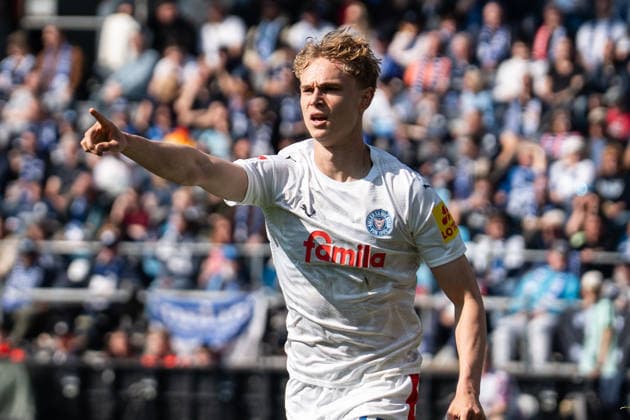 Germany 2 Bundesliga 2025 2026 27 Matchday, VfL Bochum vs Holstein Kiel Sunday, 22 03 2026 Vonovia Ruhr Stadion, North Rhine-Westphalia Goal for 0 1 by Kasper Davidsen Holstein Kiel, 15 Cheers Joy Emotions Goal celebration Copyright: xCelinaxLeiersx