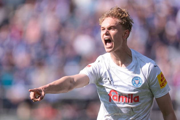 22 03 2026, Soccer, 2 Bundesliga, Matchday 27, VfL Bochum 1848 Holstein Kiel Kasper Davidsen Holstein Kiel celebrates the goal to 0 1 Bochum Vonovia Ruhrstadion NRW Germany xRHR PHOTO DEx Copyright: DennisxEwert RHR-FOTOx RHR-FOTO DE