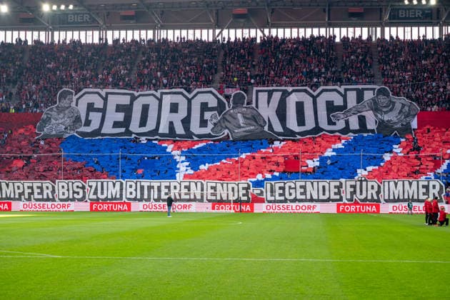Germany 2 Bundesliga 2025 26 Fortuna Düsseldorf vs Hertha BSC, 27 Matchday 22 03 2026 MERKUR SPIEL ARENA Düsseldorf Flags, Scarves, Ultras, Tifo Fortuna Düsseldorf Copyright: xOrhanxHabashx