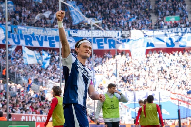 Germany 2 Bundesliga 2025 26 Fortuna Düsseldorf vs Hertha BSC, Matchday 27 22 03 2026 MERKUR SPIEL ARENA Düsseldorf Cheers, enthusiasm, joy, emotion Fabian Reese Hertha BSC,11 Copyright: xOrhanxHabashx