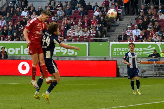 Cedric Itten Duesseldorf 13 scores the goal to 2 4 22 03 2026 ¢ Soccer ¢ Fortuna Duesseldorf vs Hertha BSC, Merkur Spiel Arena, Duesseldorf, DFB DFL REGULATIONS PROHIBIT ANY USE OF PHOTOGRAPHS AS IMAGE SEQUENCES AND OR QUASI VIDE Copyright: xpepphotox xSaschaxWeizx pep00321, pep_20260322_hm_43547