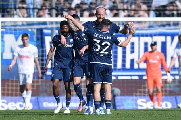 Soccer 2 Bundesliga 27 Matchday VfL Bochum Holstein Kiel on 22 02 2026 at Vonovia Ruhrstadion in Bochum Goal celebration to 2 2 by Philipp Hofmann Bochum DFL regulations prohibit any use of photographs as image sequences and or quasi video xRx