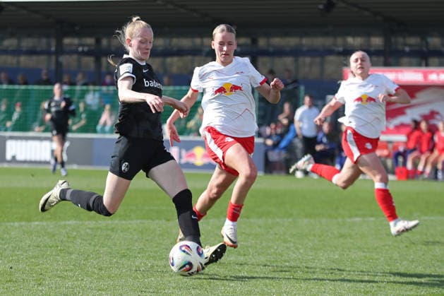 Google Pixel Women Bundesliga, RB Leipzig SC Freiburg 22 03 2026 Meret Felde 4, SC Freiburg vs Marlene Müller 27, RB Leipzig Soccer, Google Pixel Women Bundesliga, Season 2025 2026, 21 Matchday RB Leipzig vs SC Freiburg on 22 03 2026, Training Center Cottaweg, Leipzig DFB REGULATIONS PROHIBIT ANY USE OF PHOTOGRAPHS AS IMAGE SEQUENCES AND OR QUASI VIDEO Copyright: xBEAUTIFULxSPORTS JanxKaeferx