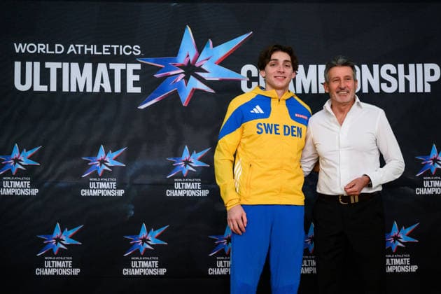 260322 Armand Duplantis of Sweden and Sebastian Coe, president of World Athletics during a press conference, PK, Pressekonferenz for the World Athletics Ultimate Championship on March 22, 2026 in Torun. Photo: Petter Arvidson BILDBYRAN kod PA PA1183 friidrott athletics friidrett inomhus-vm vm 2026 world athletics indoor championships vm innendors innendors-vm presskonferens press conference sweden bbeng World Athletics Ultimate Championship *** 260322 Armand Duplantis of Sweden and Sebastian Coe, president of World Athletics during a press conference for the World Athletics Ultimate Championship on March 22, 2026 in Torun Photo Petter Arvidson BILDBYRAN kod PA PA1183 friidrott athletics friidrett inomhus vm vm 2026 world athletics indoor championships vm innendors innendors vm presskonferens press conference sweden bbeng World Athletics Ultimate Championship  Copyright: PETTERxARVIDSON BB260322PA125