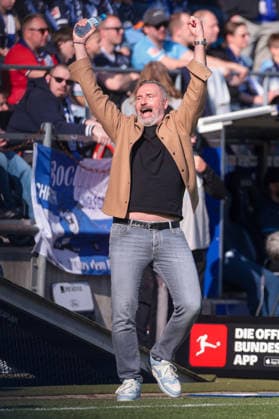 22 03 2026, Soccer, 2 Bundesliga, Matchday 27, VfL Bochum 1848 Holstein Kiel Coach Tim Walter Holstein Kiel cheers Bochum Vonovia Ruhrstadion NRW Germany xRHR PHOTO DEx Copyright: DennisxEwert RHR-FOTOx RHR-FOTO DE