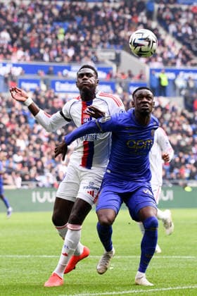 Olympique Lyonnais v AS Monaco - Ligue 1 McDonald s 2025 2026 19 Moussa NIAKHATE (ol) - 09 Folarin BALOGUN (asm) during the Ligue 1 McDonald s match between Lyon and Monaco at Groupama Stadium on March 22, 2026 in Lyon, France. Lyon France  Copyright: xFEPx 776348333