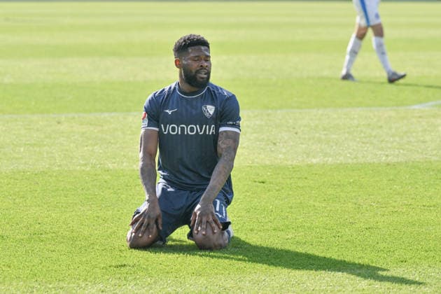 Moritz Broni Kwarteng VfL Bochum , Moritz Broni Kwarteng 22 03 2026, Fußball 2 Bundesliga, Saison 2025 2026, 27 Spieltag, VfL Bochum Holstein Kiel DFL regulations prohibit any use of photographs as image sequences and or quasi video Bochum Vonovia Ruhrstadion Nordrhein Westfalen Germany Team2