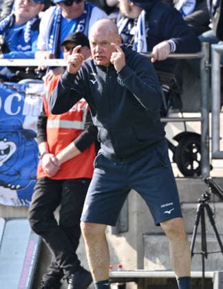 Coach Uwe Rösler VfL Bochum 22 03 2026, Soccer 2 Bundesliga, Season 2025 2026, 27 Matchday, VfL Bochum Holstein Kiel DFL regulations prohibit any use of photographs as image sequences and or quasi video Bochum Vonovia Ruhrstadion Nordrhein Westfalen Germany Team2