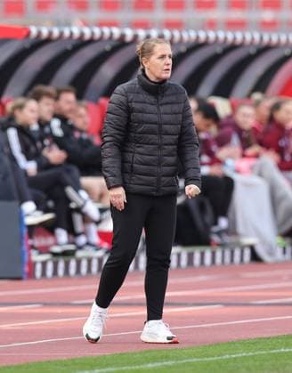 22 03 2026 Soccer Season 2025 2026 1 Women Soccer Bundesliga 21 Matchday 1 FC Nürnberg FCN Club 1 FC Köln Sportfoto Zink DaMa xdaxmax Britta Carlson Coach in 1 FC Köln pensive