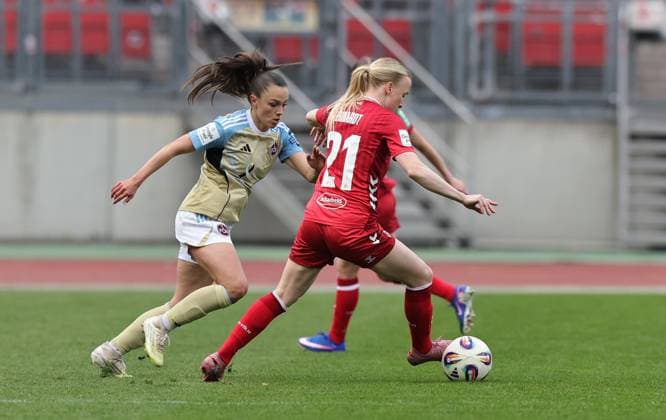 22 03 2026 Soccer Season 2025 2026 1 Women Soccer Bundesliga 21 Matchday 1 FC Nürnberg FCN Club 1 FC Köln Sportfoto Zink DaMa xdaxmax Sanja Homann 19, 1 FC Nürnberg FCN Anna Gerhardt 21, 1 FC Köln