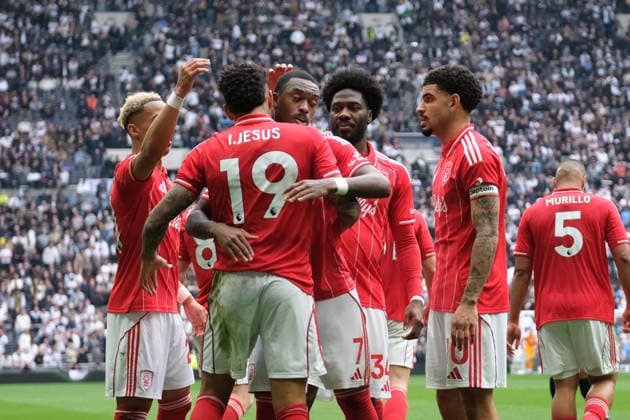 Igor Jesus of Nottingham Forest celebrates his goal during the Premier league football match between Tottenham Hotspur and Nottingham Forest at the Tottenham Hotspur Stadium in London. Copyright: xPaulxBonserx xSportsxPressxPhotox Sportspressphoto_SPR116378