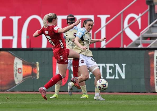 22 03 2026 Soccer Season 2025 2026 1 Women Soccer Bundesliga 21 Matchday 1 FC Nürnberg FCN Club 1 FC Köln Sportfoto Zink DaMa xdaxmax Sandra Maria Jessen 6, 1 FC Köln Lara Meroni 11, 1 FC Nürnberg FCN