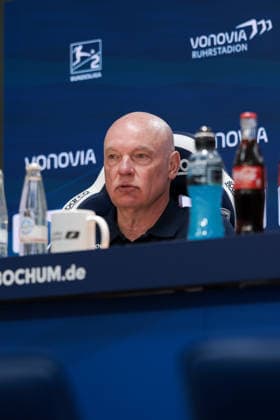 22 03 2026, Football, Bundesliga 2, Matchday 27, VfL Bochum 1848 Holstein Kiel Press conference with coach Uwe Rösler VfL Bochum 1848 Bochum Vonovia Ruhrstadion NRW Germany xRHR PHOTO DEx Copyright: DennisxEwert RHR-FOTOx RHR-FOTO DE