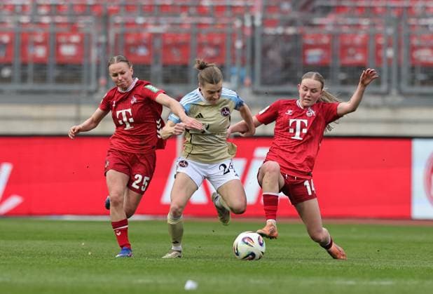 22 03 2026 Soccer Season 2025 2026 1 Womens Soccer Bundesliga 21 Matchday 1 FC Nürnberg FCN Club 1 FC Köln Sportfoto Zink DaMa xdaxmax Laura Donhauser 25, 1 FC Köln Nastassja Lein 24, 1 FC Nürnberg FCN Carlotta Imping 14, 1 FC Köln