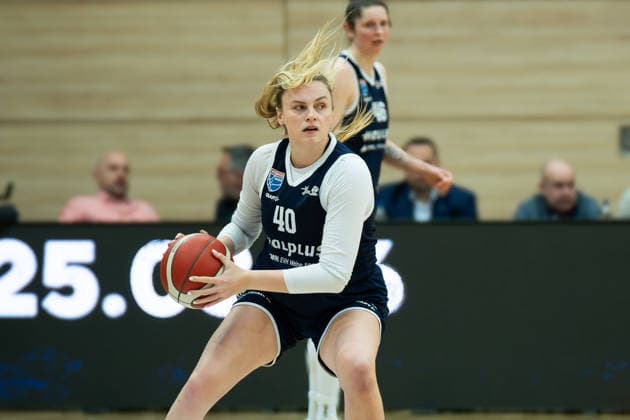 Sydney Erikstrup Lions, 40 , Syntainics MBC vs TK Hannover Luchse, Women, Basketball, 1 Bundesliga, DBBL, Main Round, 21 Matchday, Season 2025 26, 22 03 2026 Halle SWH Arena Sachsen Anhalt Germany