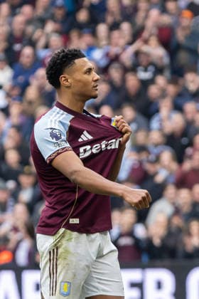 Aston Villa v West Ham United, Premier League GOAL scores 2-0 Aston Villa forward Ollie Watkins (11) scores and celebrates during the Premier League match between Aston Villa and West Ham United at Villa Park, Birmingham, UK on 22 March 2026. Birmingham Villa Park West Midlands UK Editorial use only DataCo restrictions apply See www.football-dataco.com , Copyright: xManjitxNarotrax PSI-23950-0043