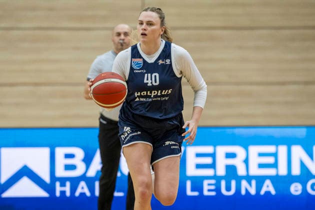 Toyota DBBL 2025 2026 Syntainics MBC vs TK Hannover Luchse Halle Saale, Germany 22 March 2026 In the picture Sydney Erikstrup Halle Halle Saale swh Arena Sachsen Anhalt Germany