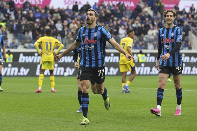 CALCIO - Serie A - Atalanta BC vs Hellas Verona FC Davide Zappacosta of Atalanta BC. celebrates after scoring during Atalanta BC vs Hellas Verona, 30Â° Serie A Enilive 2025-26 game at New Balance arena in Bergamo (BG), Italy, on March 22, 2026. Bergamo Italy  Copyright: xIPAxSport ABACAx