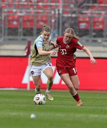 22 03 2026 Soccer Season 2025 2026 1 Women Soccer Bundesliga 21 Matchday 1 FC Nürnberg FCN Club 1 FC Köln Sportfoto Zink DaMa xdaxmax Nastassja Lein 24, 1 FC Nürnberg FCN Carlotta Imping 14, 1 FC Köln