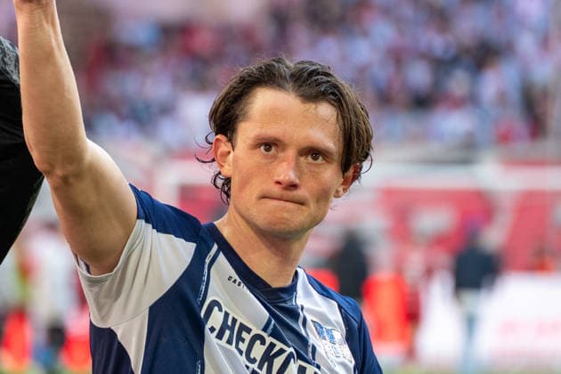 Germany 2 Bundesliga 2025 26 Fortuna Düsseldorf v Hertha BSC, Matchday 27 22 03 2026 MERKUR SPIEL ARENA Düsseldorf Cheers, enthusiasm, joy, emotion Fabian Reese Hertha BSC,11 Copyright: xOrhanxHabashx