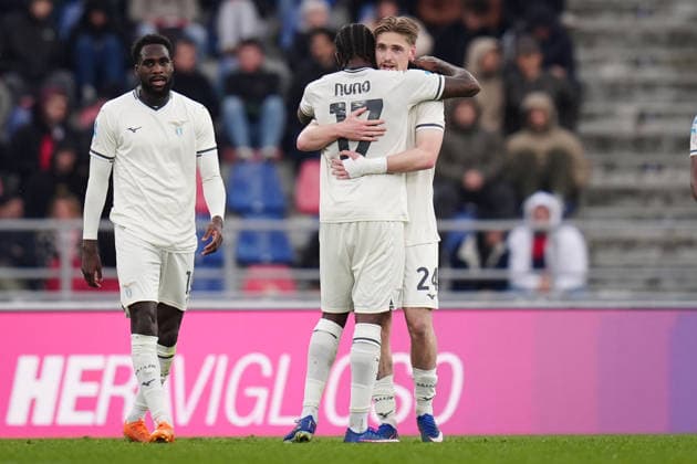 LazioÕs Kenneth Taylor celebrates after scoring the 0-2 goal for his team during the Serie A soccer match between Bologna and Lazio at the Renato DallÕAra Stadium in Bologna, north Italy - Sunday, March 22, 2026 -  Copyright: xMassimoxPaolone LaPressex