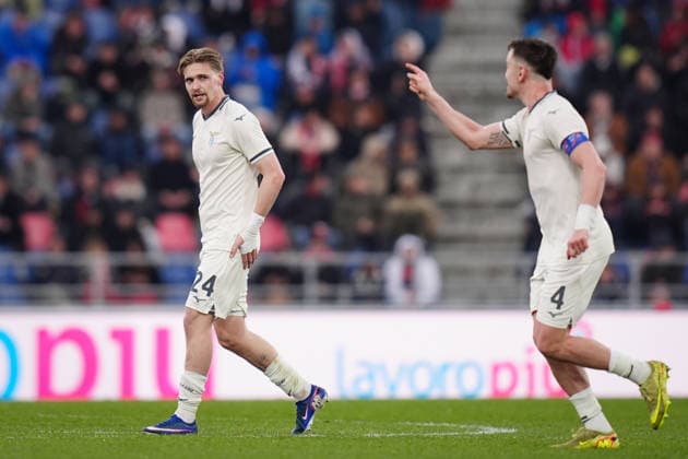 LazioÕs Kenneth Taylor celebrates after scoring the 0-2 goal for his team during the Serie A soccer match between Bologna and Lazio at the Renato DallÕAra Stadium in Bologna, north Italy - Sunday, March 22, 2026 -  Copyright: xMassimoxPaolone LaPressex