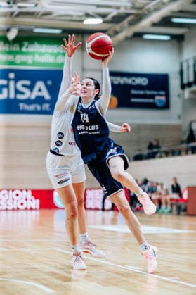 BB 1BL Women Syntainics MBC Lions TK Hannover Luchse Katelyn Shumate GISA Lions MBC during the 2025 2026 season in the DBBL Toyota Bundesliga Syntainics MBC Lions and TK Hannover Luchse at the SWH Arena on March 22, 2026 in Halle Saale, Sachsen Anhalt, Germany