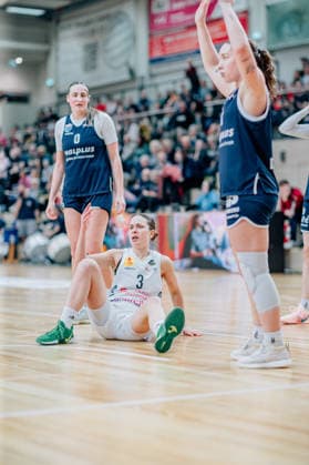 BB 1BL Women Syntainics MBC Lions TK Hannover Luchse Lovisa Hjern TK Hannover Luchse during the 2025 2026 season in the DBBL Toyota Bundesliga Syntainics MBC Lions and TK Hannover Luchse at the SWH Arena on March 22, 2026 in Halle Saale, Sachsen Anhalt, Germany