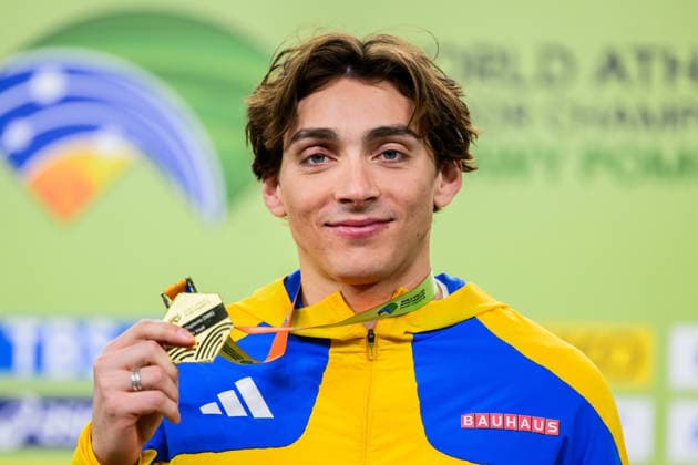Sport Bilder des Tages 260322 Armand Duplantis of Sweden poses with the gold medal during the 2026 World Athletics Indoor Championships on March 22, 2026 in Torun. Photo: Petter Arvidson BILDBYRAN kod PA PA1182 friidrott athletics friidrett inomhus-vm vm 2026 world athletics indoor championships vm innendors innendors-vm bbeng celebrate jubel *** 260322 Armand Duplantis of Sweden poses with the gold medal during the 2026 World Athletics Indoor Championships on March 22, 2026 in Torun Photo Petter Arvidson BILDBYRAN kod PA PA1182 friidrott athletics friidrett inomhus vm vm 2026 world athletics indoor championships vm innendors innendors vm bbeng celebrate jubel  Copyright: PETTERxARVIDSON BB260322PA143