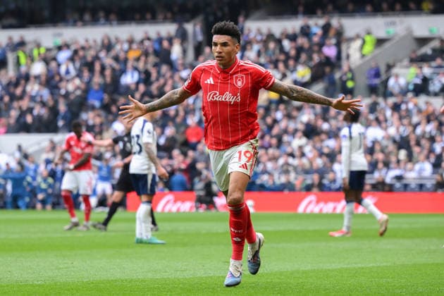 Tottenham Hotspur v Nottingham Forest - Premier League Igor Jesus of Nottingham Forest celebrates after scoring a goal to make it 0-1 during the Premier League match between Tottenham Hotspur and Nottingham Forest at the Tottenham Hotspur Stadium in London on March 22, 2026. London Greater London United Kingdom  Copyright: xMIxNewsx originalFilename:fletcher-tottenha260322_np85P.jpg