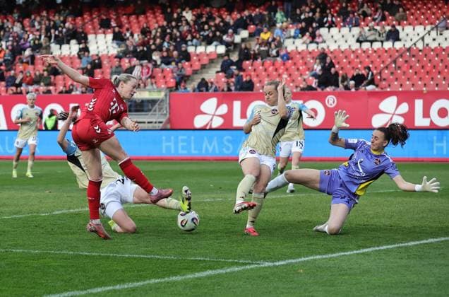 22 03 2026 Soccer Season 2025 2026 1 Women Soccer Bundesliga 21 Matchday 1 FC Nürnberg FCN Club 1 FC Köln Sportfoto Zink DaMa xdaxmax Sandra Maria Jessen 6, 1 FC Köln with shot on goal gg Lourdes Carmen Romero Grzondziel 25, 1 FC Nürnberg FCN