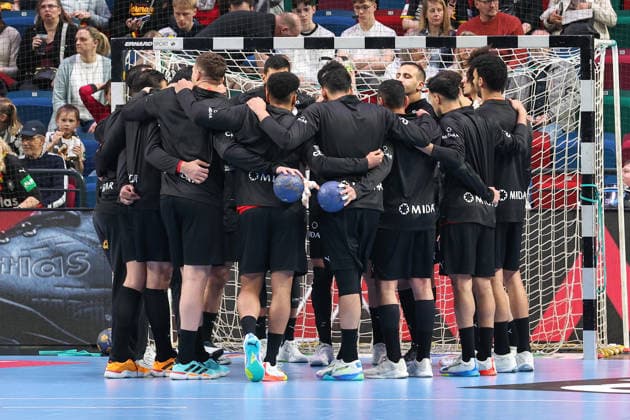 22 03 2026, Handball, International match men, Germany Egypt, ÖVB Arena Bremen The Egyptians in the circle before kick-off xKamilxWilkowskixPress photoKochx Bremen Germany