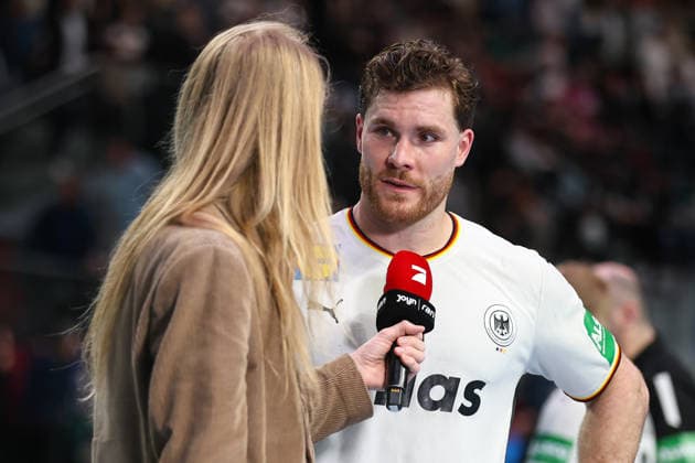 22 03 2026, Handball, International match men, Germany Egypt, ÖVB Arena Bremen Johannes Golla Germany 04 in an interview xKamilxWilkowskixPress photoKochx Bremen Germany