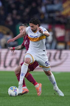 Lecce™s Santiago Pierotti during the Serie A EniLive soccer match between Roma and Lecce at the Rome s Olympic stadium, Italy - Sunday March 22, 2026 - Soccer ( Photo by Alfredo Falcone LaPresse )  Copyright: xAlfredoxFalcone LaPressex