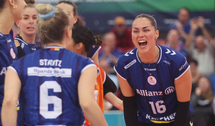Stuttgart , Bundesliga Volleyball Quarterfinals Game 1 , Allianz MTV Stuttgart vs Schwarz Weiß Erfurt , Mikala Mogensen Stgt